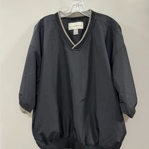 Men's Cutter & Buck Golf V-Neck Pullover Clima Windbreaker- Black Size L